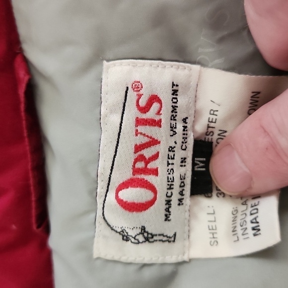 Orvis Red Goose Down Filled Fishing Guide Vest Jacket - Picture 9 of 12
